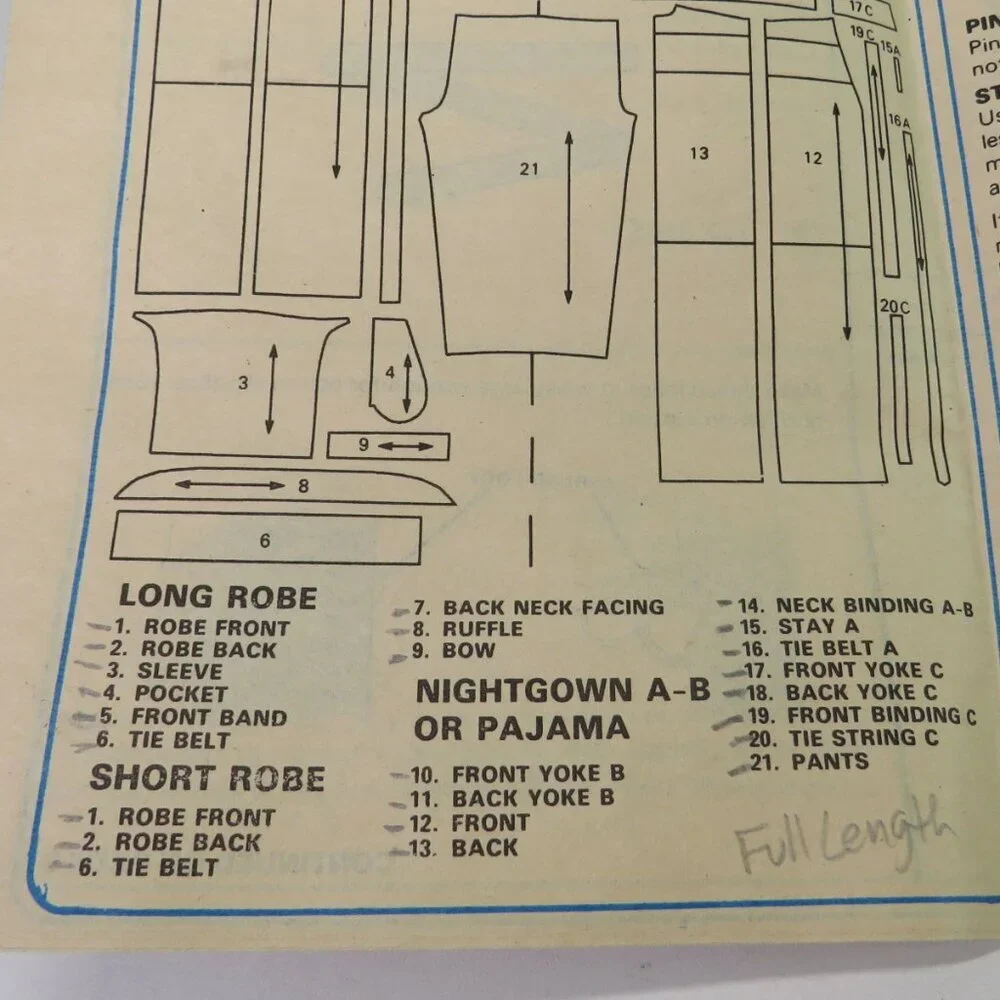 McCall's 9382 sewing pattern Robe, nightgown, top, pants, shorts